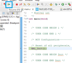 Figure 24. Running the application on STM32CubeIDE