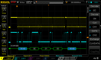 MKRZero (Master), STM32F4 (slave), 1kOhm pull-ups