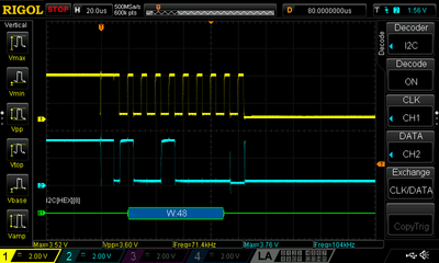 CubeOrange(Master), STM32F4(Slave), R1 = 1k Ohm, Rn = 643 Ohm