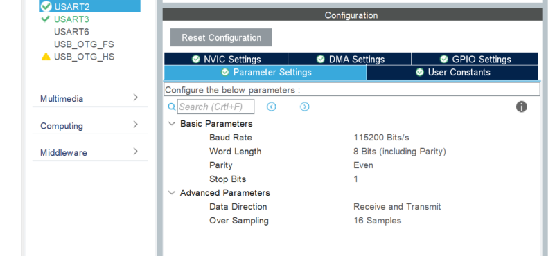 UART2 config