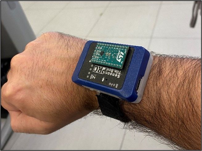 Figure 1: Hardware setup: wristband with SensorTile.box PRO