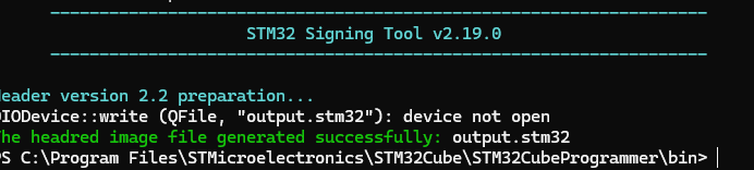 Information Regarding STM32 header for binary file ...