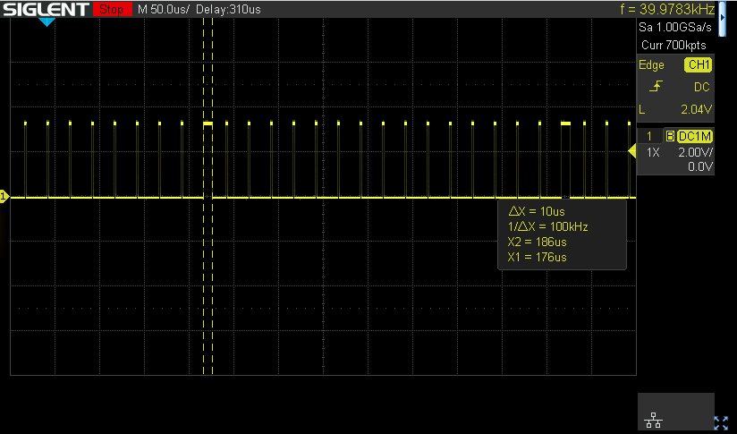 Solved: generate one 10-microsecond pulse followed by fift ...