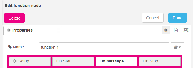 Fig. 3: Function node tabs