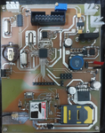 Custom-designed PCB featuring an STM32 microcontroller and SIM800C GSM module
