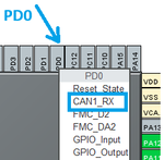 Figure 6. Setting PD0 as CAN1_Rx pin