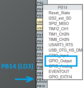 Figure 12. PB14 for LED3 configuration