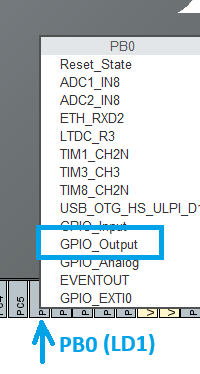 Figure 11. PB0 for LED1 configuration