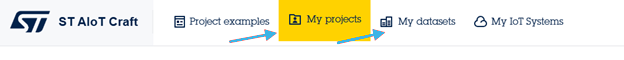 Figure 7: Explore My datasets and My Projects sections