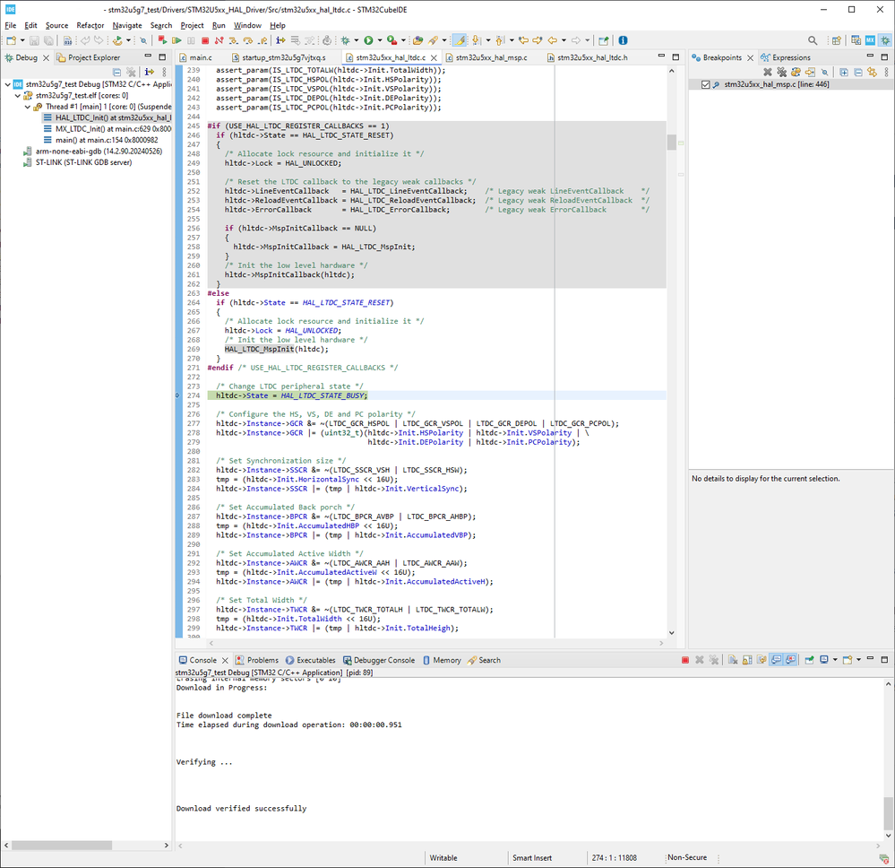 Before program crash