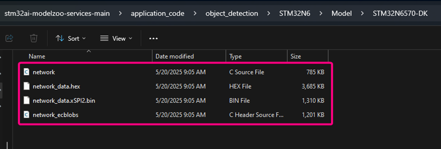 The files inside of STM32N670-DK folder