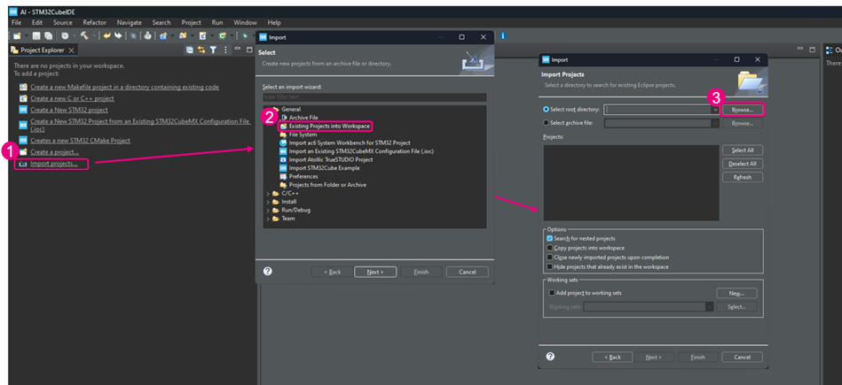 Step-by-step on how to import the object detection project on STM32CubeIDE