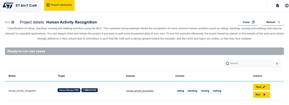 Figure 2:  Human Activity Recognition: a ready-to-run use case