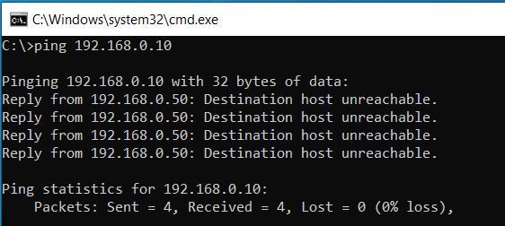 Ping request from Laptop to the MCU