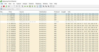 Wireshark packet while sending echo command from Laptop to the MCU.JPG