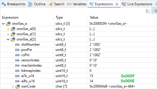 STM32CubeIDE Expressions - 3 - Array - Element 2.png