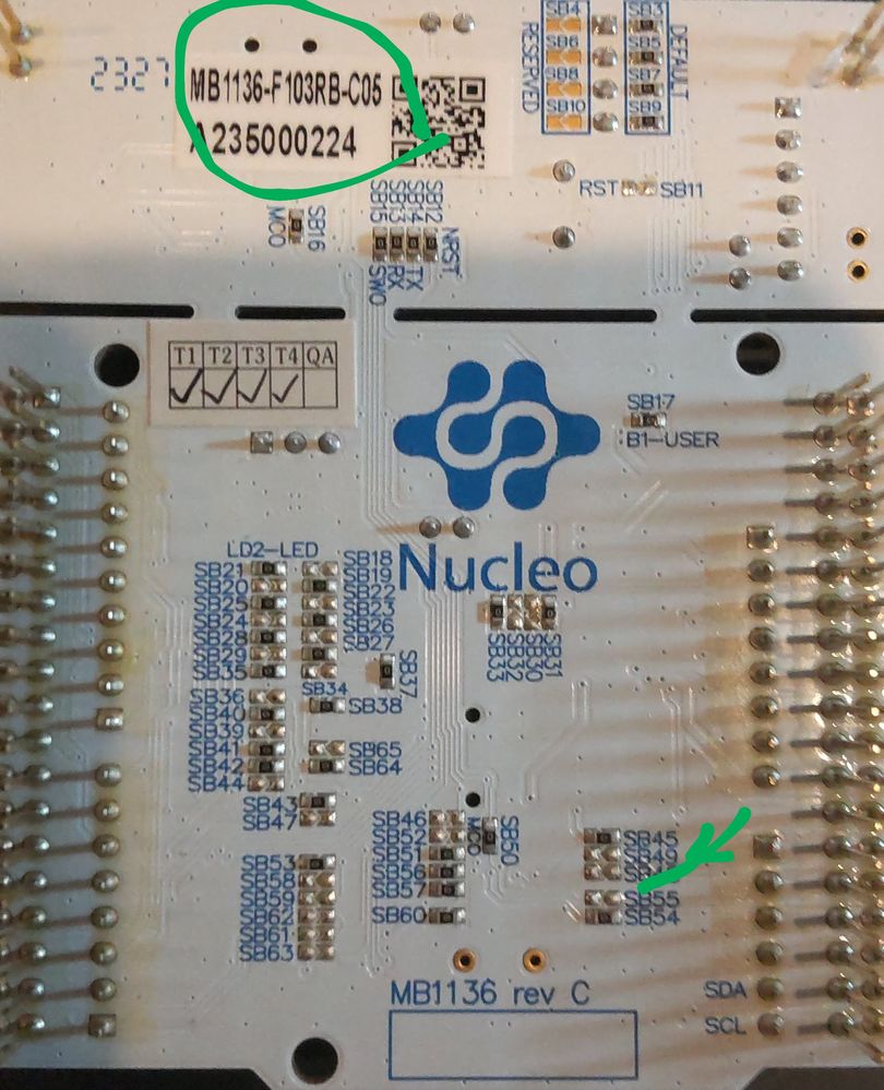 NucleoF103 has No SB54
