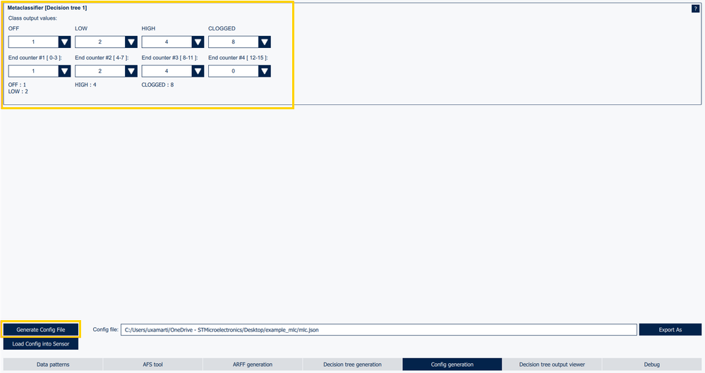 Figure 13: MEMS Studio - MLC configuration generation