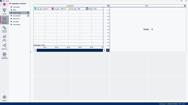 Figure 16: MEMS Studio - AlgoBuilder Evaluation - The package is still