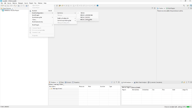 Figure 29: Select the build configuration you want to use