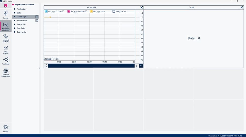 Figure 16: MEMS Studio - AlgoBuilder Evaluation - The package is still