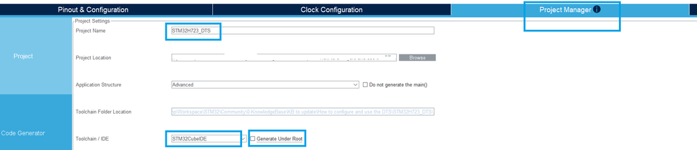 Figure 9. Project configuration