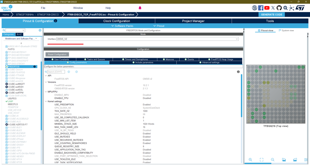 Using FreeRTOS with CMSIS_V2