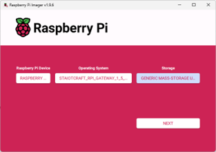 Figure 5: Raspberry Pi Imager - Select the proper mass storage drive