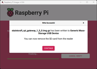 Figure 7: Raspberry Pi Imager - Flash the image and remove the microSD card when done