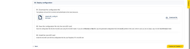 Figure 10: ST AIoT Craft – Deploy configuration