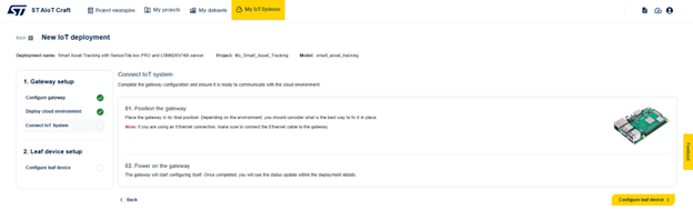 Figure 11: ST AIoT Craft – Connect IoT system