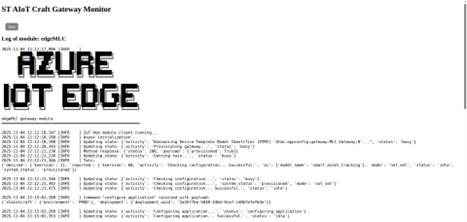 Figure 17: The log of the edgeMLC main application module