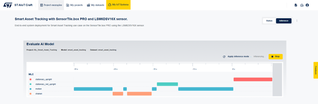 Figure 22: ST AIoT Craft – Start the inference algorithm on the target