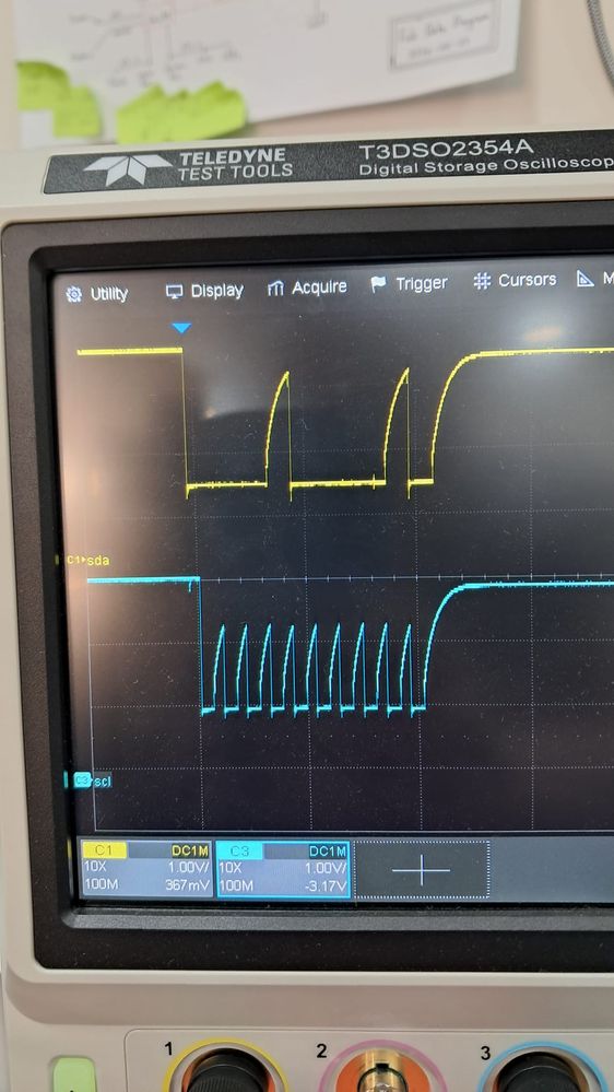 I2C waveforms with 10k pullups at Normal Mode speeds