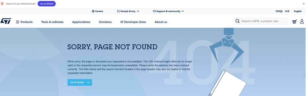 ST Material compliance declarattion page access error.png