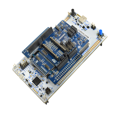 Figure 2: The new expansion board X-NUCLEO-IKS5A1, connected to NUCLEO-U575ZI-Q