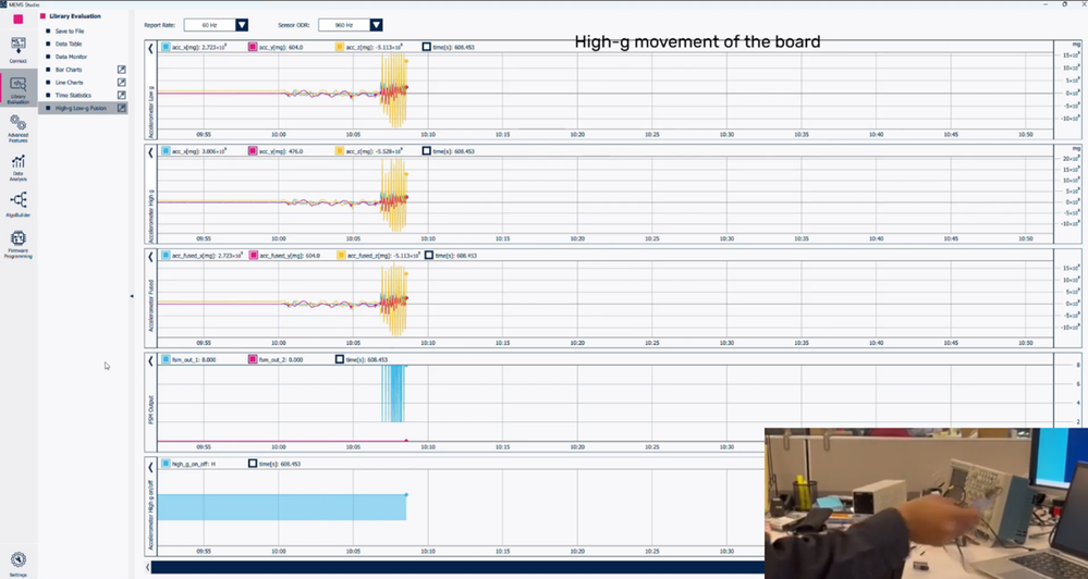 Figure 4: MEMS Studio – MotionXLF library evaluation.