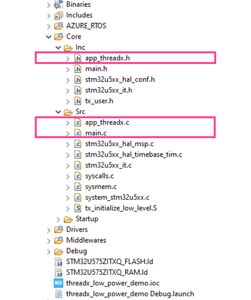 Figure 19: Project space after generating your code based on your STM32CubeMX ioc file.