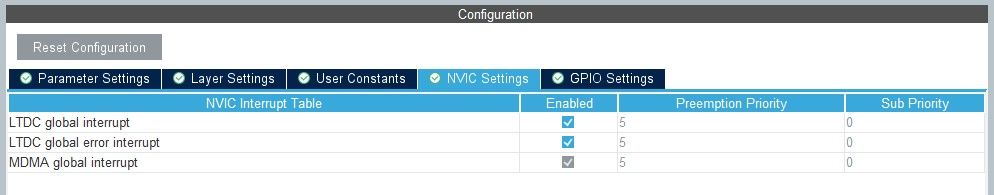 Enabling LTDC Interrupt in CubeMX