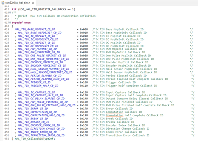 Figure 8 – List of TIM CallBack IDs. Source: Author’s screenshot.