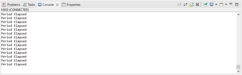 Figure 11 – Demonstration Results in the STM32CubeIDE Serial Terminal.Source: Author’s screenshot.