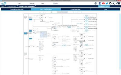 STM32G431CBT6 clock config screen after Import with errors.jpg