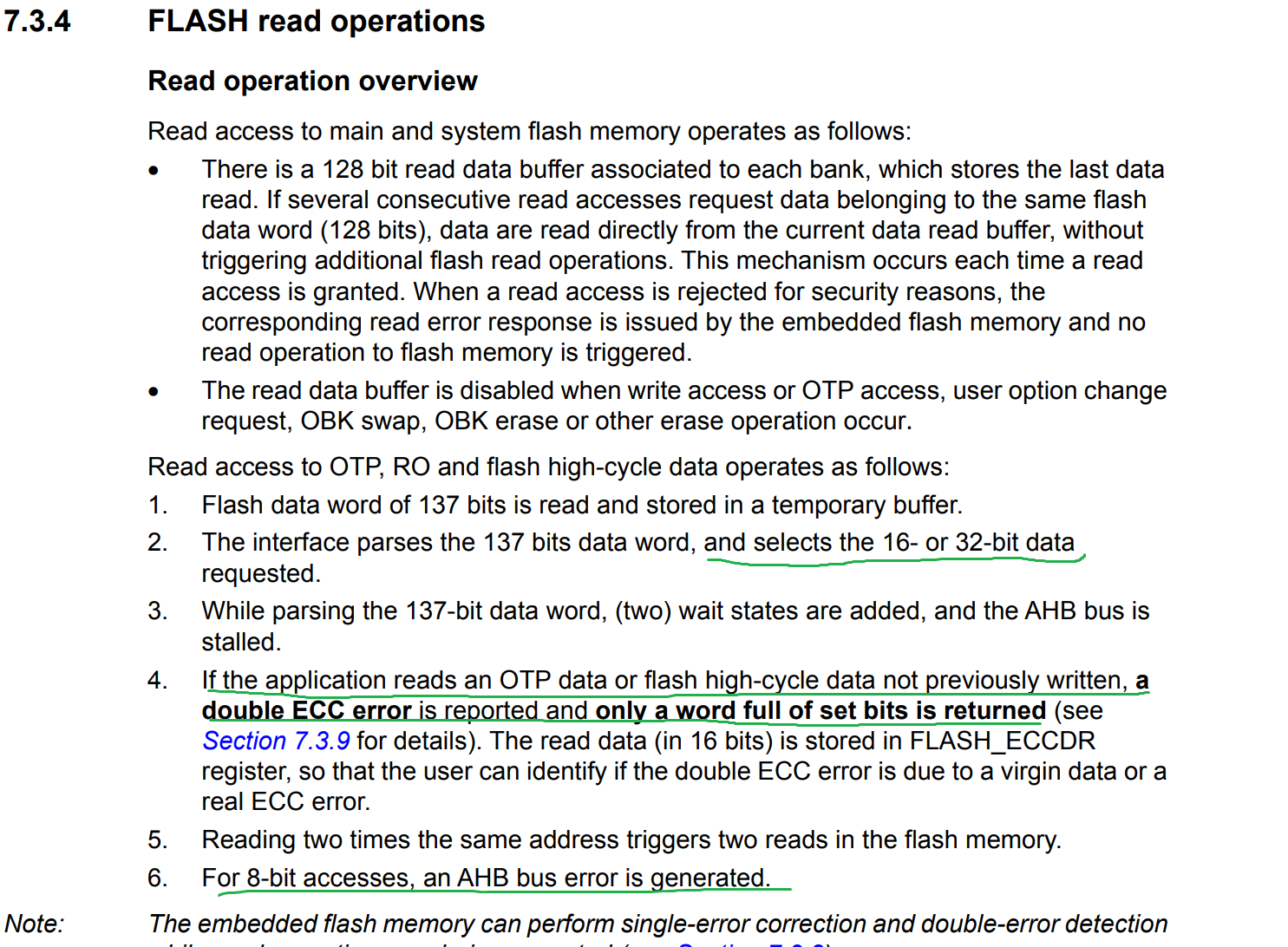 STM32H5 high-cycle data read more than 16bit at on ...