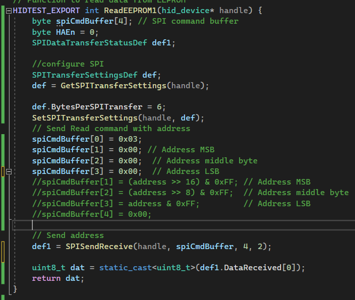 Read single data output