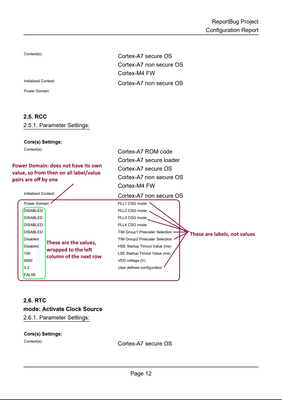 Off-by-one label/value errors after Power Domain: label without its own value