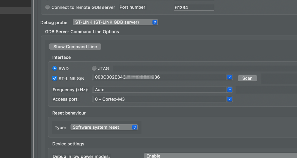 STLINK detected with serial