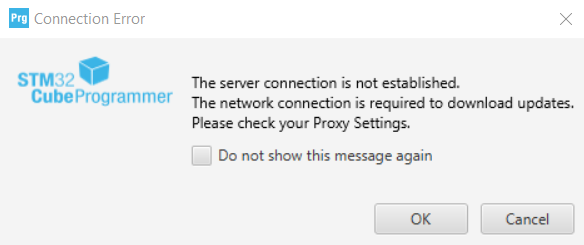 Solved: Can't Update STM32 Cube Programmer - STMicroelectronics Community