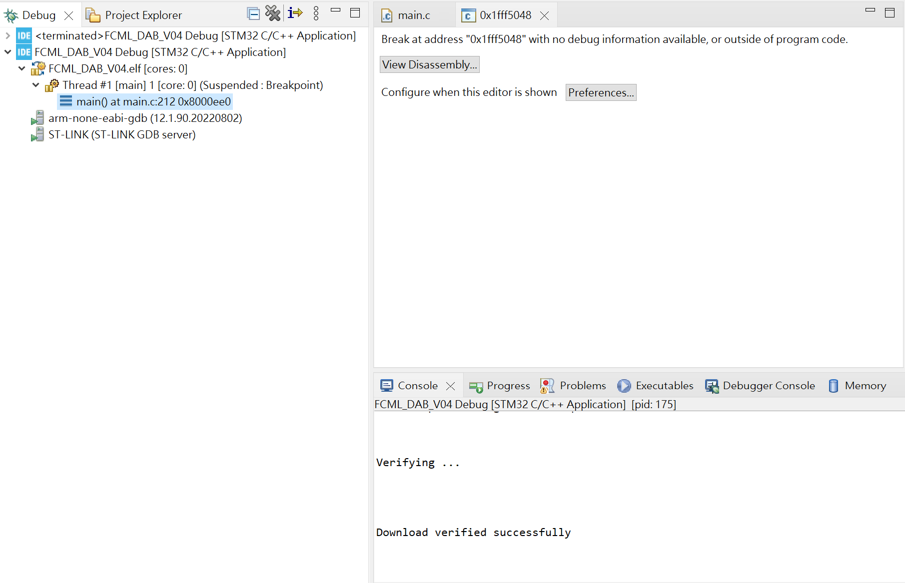 STM32G474 error code - STMicroelectronics Community