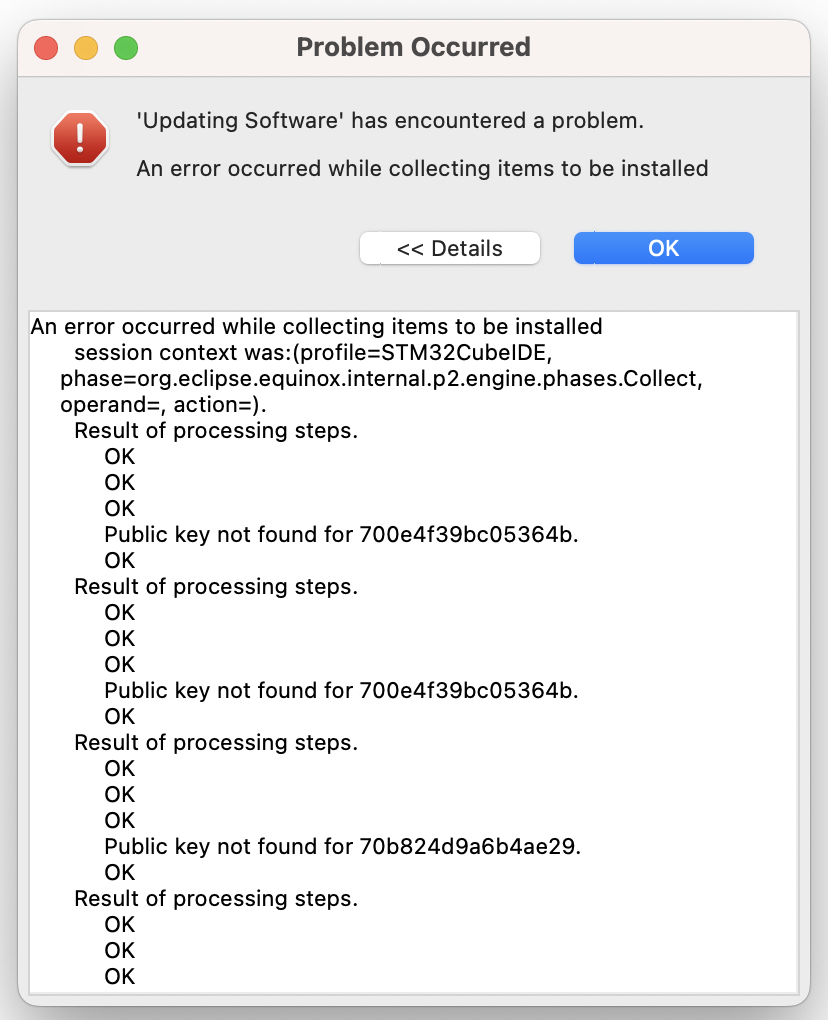 Error Updating STM32Cube IDE To Latest Version - STMicroelectronics ...