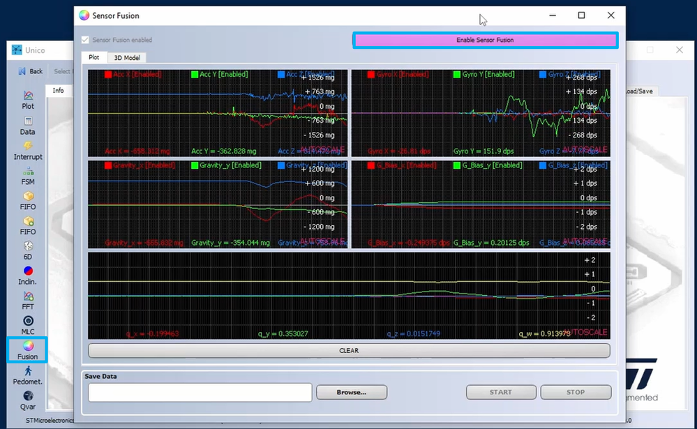 Unico-GUI: Enable Sensor Fusion